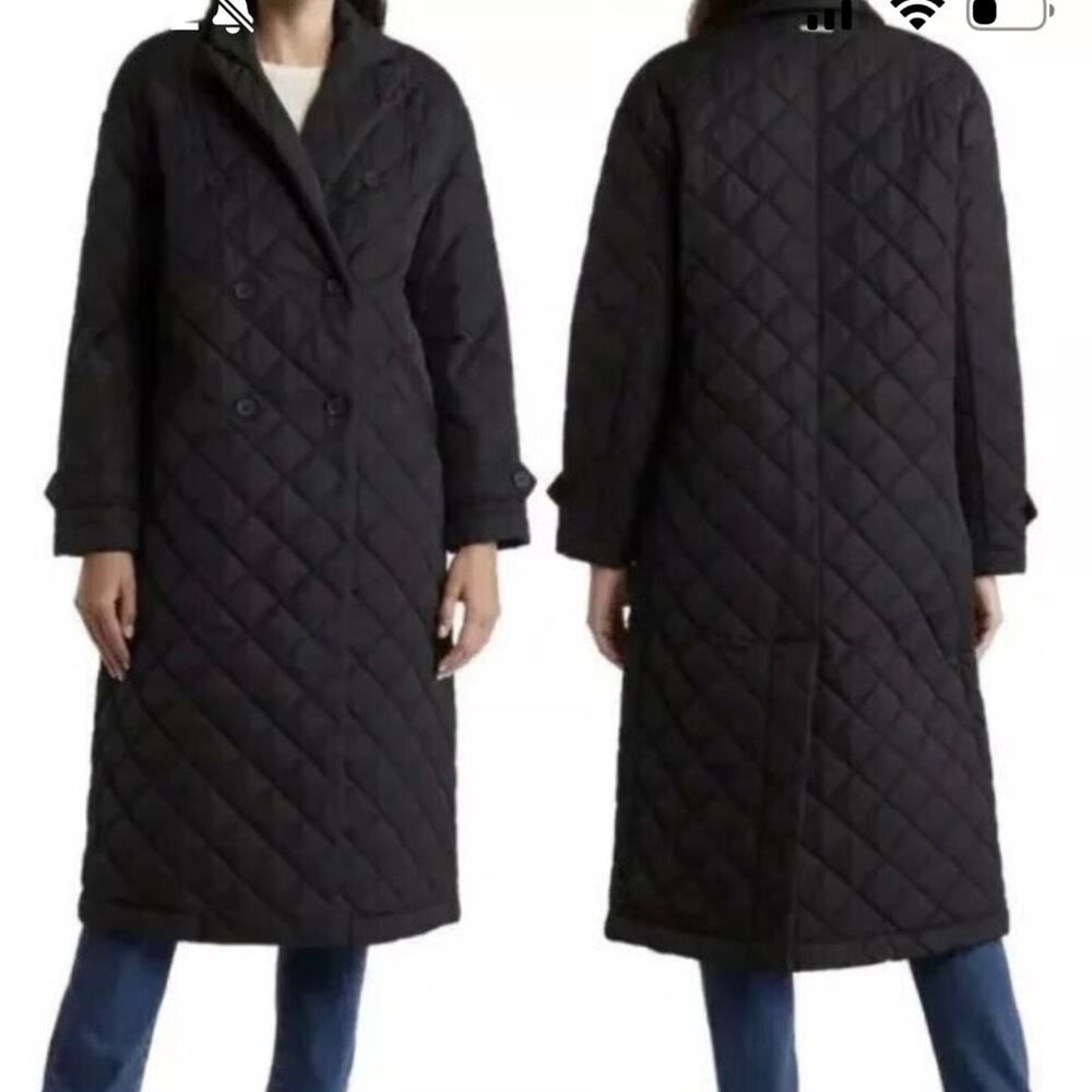 Rebecca Minkoff Black Double Breasted Quilted Jacket size Large